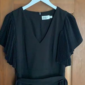 Eliza J Pleated Flutter Sleeve Jumpsuit